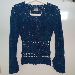 Acrylic Knit Blue Top